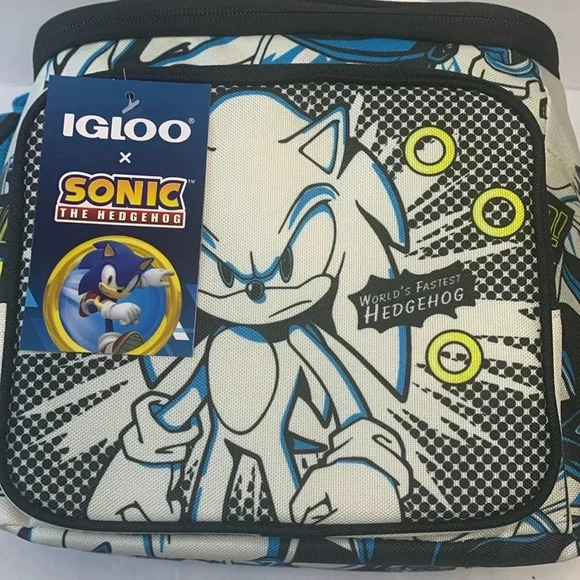 Sonic The Hedgehog Square Bag Insulated Lunch Cooler New - Picture 7 of 10